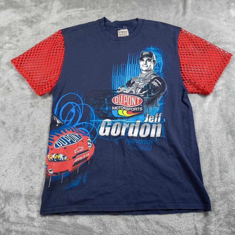 First Of A Kind Jeff Gordon Shirt Mens Small Custom Mesh Dupont 24 Nascar Y2K